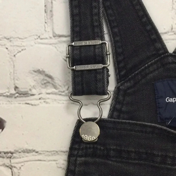 Gap Kids Medium Black Denim Overalls - Picture 5 of 5